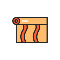 Roll wallpaper color line icon. Pictogram for web page, mobile app, promo.