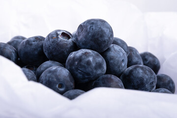 fresh blueberries on white background