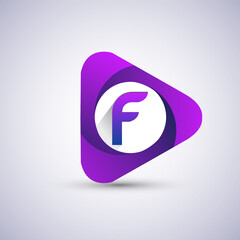 logo letter F rounded in the triangle shape, Vector design template elements for your Business or company identity.