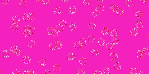 Light pink, yellow vector backdrop with dots.