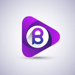 logo letter B rounded in the triangle shape, Vector design template elements for your Business or company identity.
