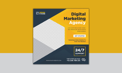 Digital marketing instagram post or social media feed template