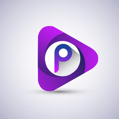 logo letter P rounded in the triangle shape, Vector design template elements for your Business or company identity.