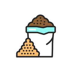 Bulk materials color line icon. Pictogram for web page, mobile app, promo.
