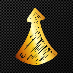 Gold hand drawn arrow