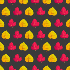 Autumn seamless background with colorful leaves
