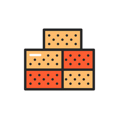 Stack brick color line icon. Pictogram for web page, mobile app, promo.
