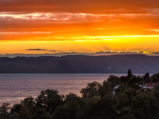 Sonnenuntergang über dem Bodensee, Baden-Württemberg