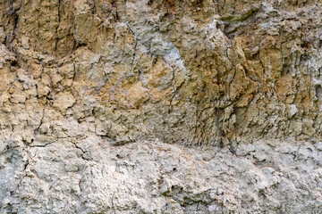 texture of the cliff land of the steep sandy coast
