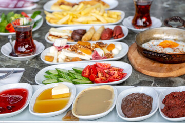 Traditional delicious Turkish breakfast
