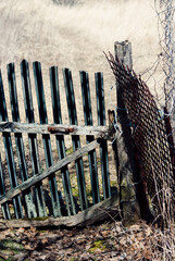 old wicket at the end of the spring garden