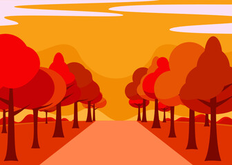 Naklejka premium flat illustration of autumn mood