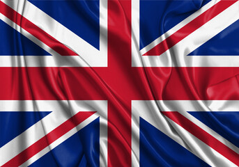 United Kingdom , national flag on fabric texture. International relationship.