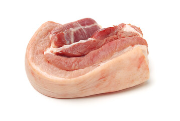 Pork belly on white background