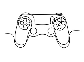 Joystick. A game stick one line drawing vector illustration. Continuous