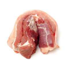 Pork belly on white background