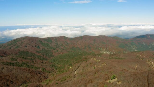 Vista aerea montagne di Aspromonte. Calabria, Italia