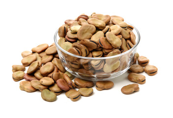 Fava beans,Vicia faba on white background