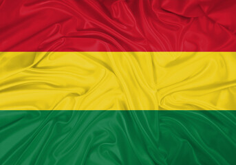 Bolivia national flag texture. Background for international concept. Simple waving flag.