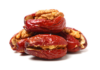 Jujube walnut on white background