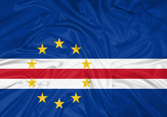 Cape Verde national flag texture. Background for international concept. Simple waving flag.