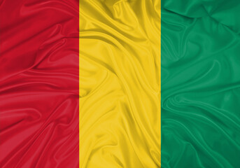 Guinea Bissau national flag texture. Background for international concept. Simple waving flag.