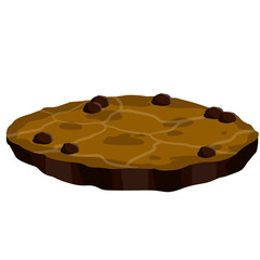 Dry land steppes and deserts. Dirt and dust. Brown floor. Cartoon illustration. Platform to the ground. element of game and background