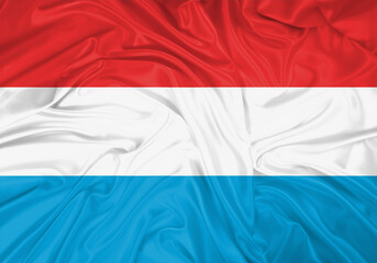 Luxembourg national flag texture. Background for international concept. Simple waving flag.
