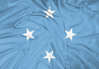 Micronesia national flag texture. Background for international concept. Simple waving flag.