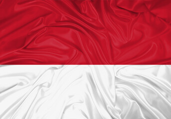 Monaco national flag texture. Background for international concept. Simple waving flag.