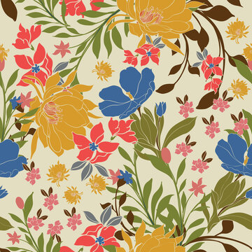 Beautiful seamless floral pattern background.
