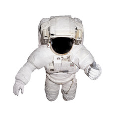Astronaut in space suit shows LIKE gesture isolated