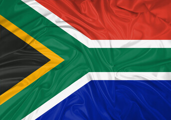 South Africa national flag texture. Background for international concept. Simple waving flag.