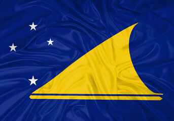 Tokelau national flag texture. Background for international concept. Simple waving flag.