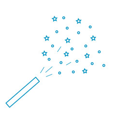 Firework. Christmas cracker. Blue color. Vector, illustration.