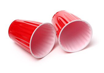 Red Plastic Cup isolated on white background