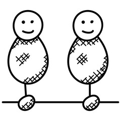 
Doodle icon design of network administrator
