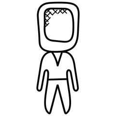 
Doodle icon design of network administrator
