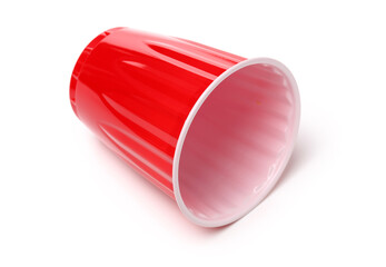 Red Plastic Cup isolated on white background