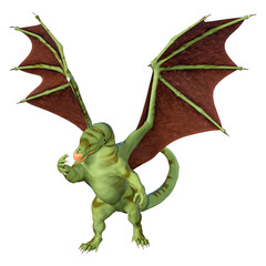 Obraz premium 3D Rendering Fairy Tale Dragon on White