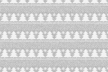 Winter Holiday Pixel Pattern with Christmas Trees Ornament. Vector Seamless Wool Knit Melange Texture Imitation.