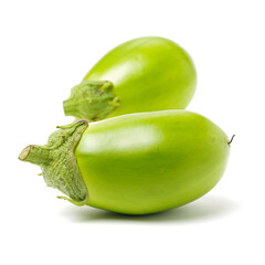 green eggplant on white