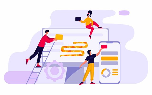 Development. Code language sign. Programming coding and developing concept.