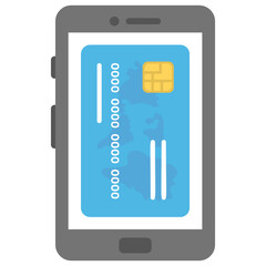 
Mobile with online banking app 
