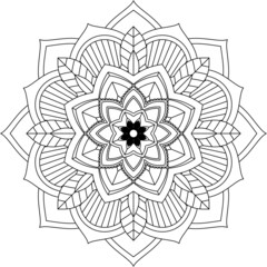 Easy Mandala coloring book simple and basic for beginners, seniors and children. Set of Mehndi flower pattern for Henna drawing and tattoo. Decoration in ethnic oriental, Indian style.