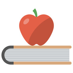 
Apple on top of book, education and knowledge concept 
