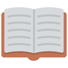 
Flat icon design of open book, education concept
