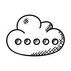 
cloud chat bubble doodle icon design for chatting concept
