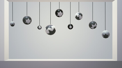
3d stylish balls. Christmas decorations or other.