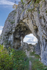 Natural stone arch in the mountains